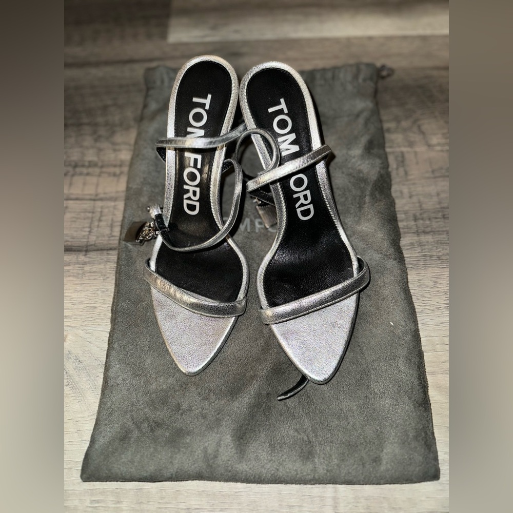 Tom Ford Silver Heels Brand New size 38